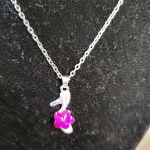 NWOT Necklace with pink stone on high heel